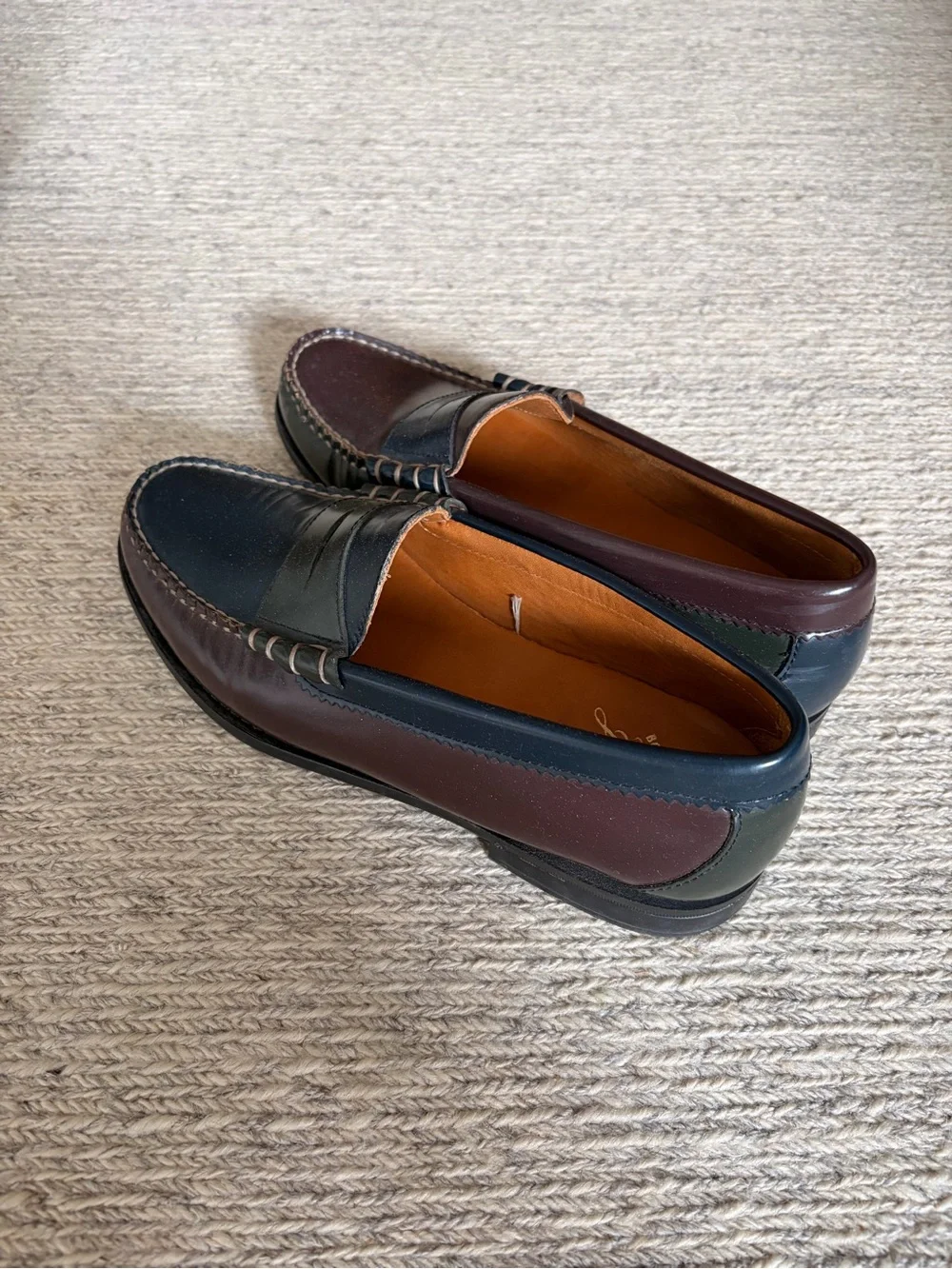J. Crew Multicolor Leather Penny Loafers - Navy, Brown & Olive